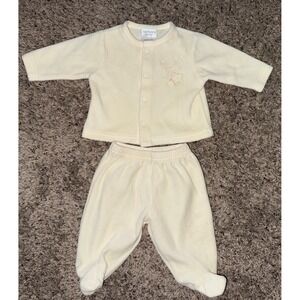 Baby Girl Boy Clothes Vintage Carter's Baby Newborn 2pc Cream Moon/Stars Outfit
